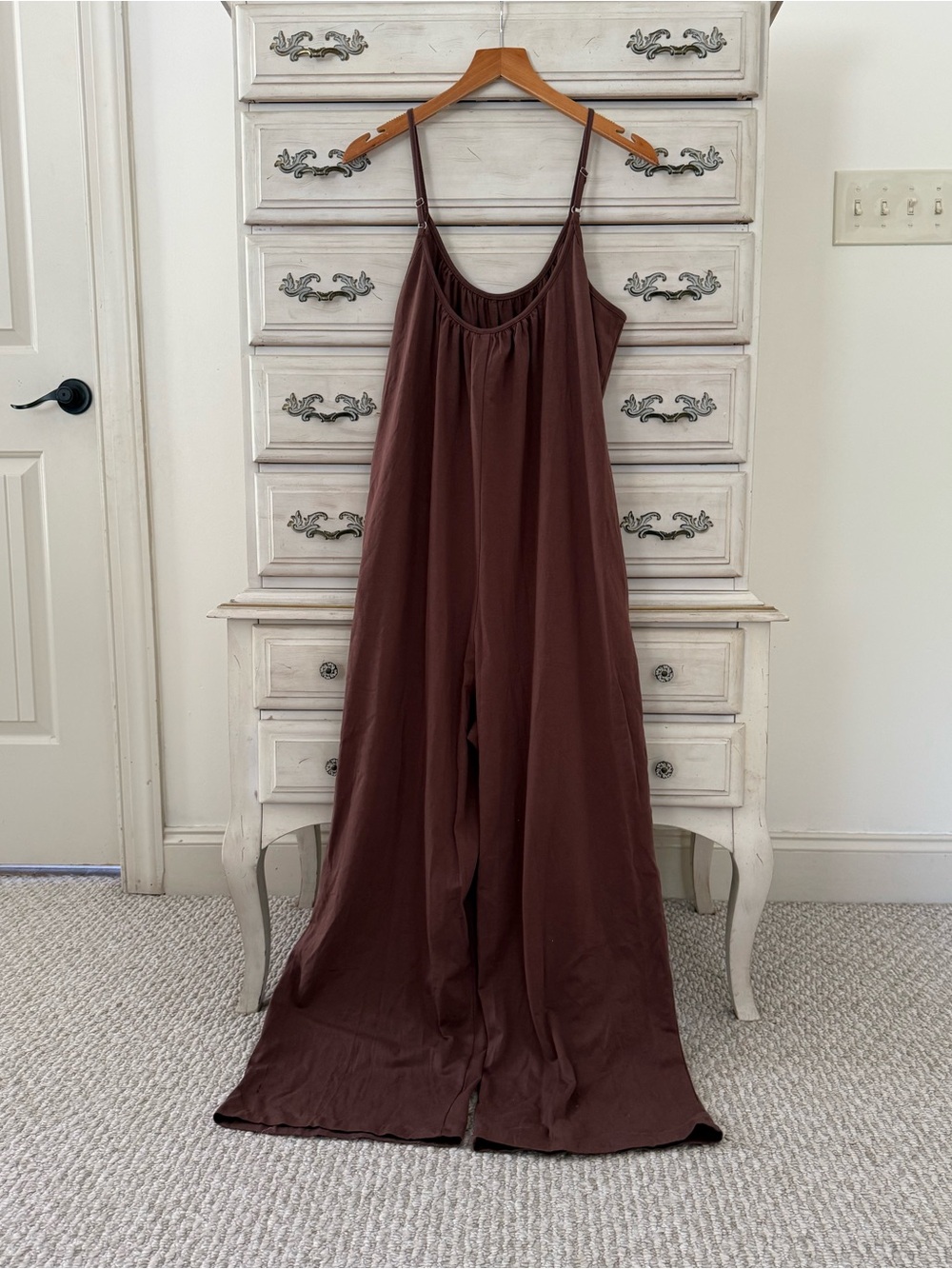 Brown Cotton Relaxed Pocketed Jumpsuit - Picture 3 of 5